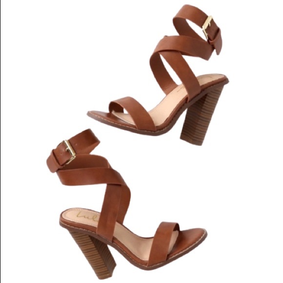 tan ankle strap heels